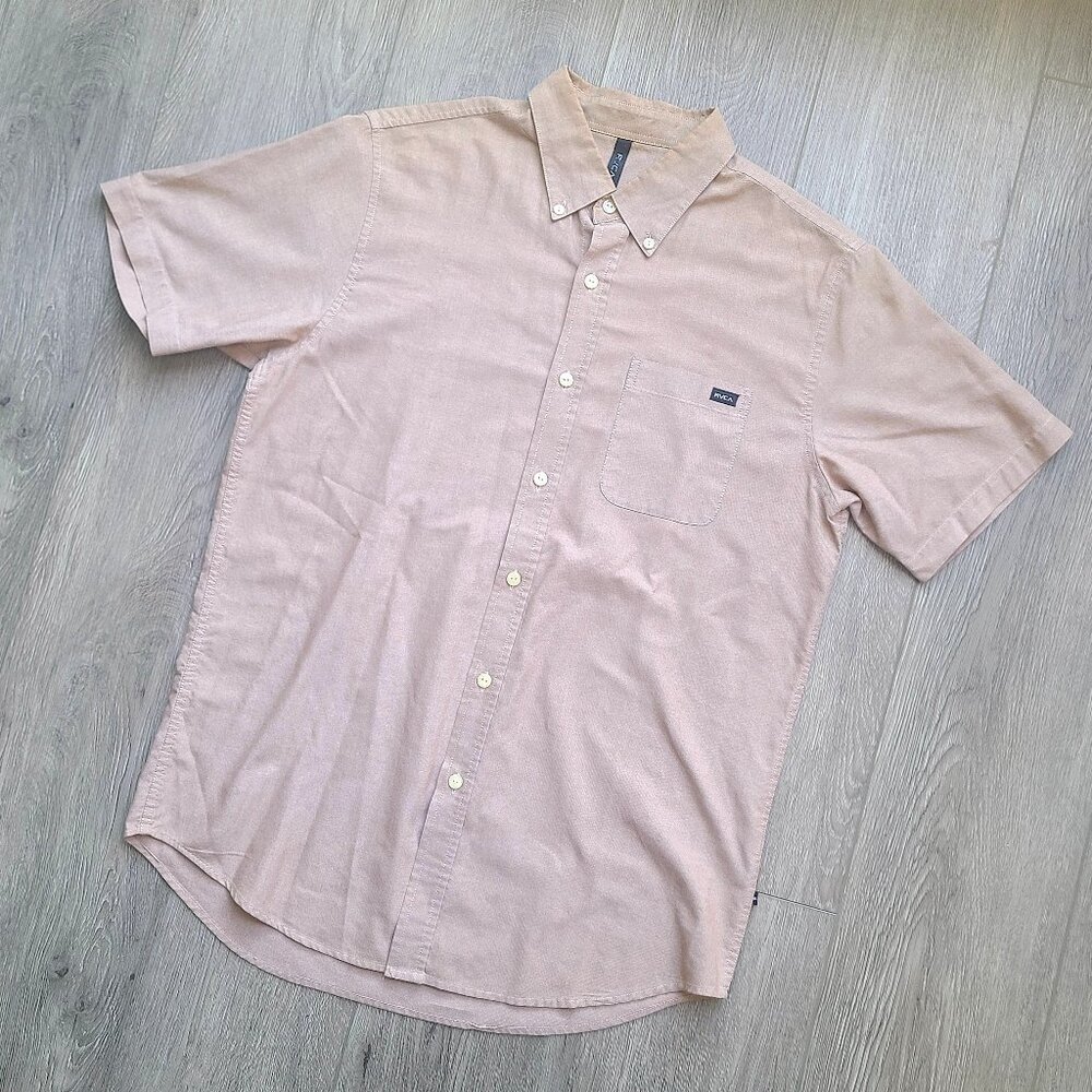 RVCA tan button down, size M